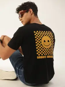 Kook N Keech Men Graphic Oversized Printed Drop-Shoulder Sleeves Pure Cotton T-shirt