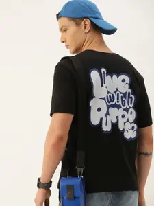 Kook N Keech Men Typography Printed Oversized Drop-Shoulder Sleeves Pure Cotton T-shirt