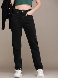 Calvin Klein Jeans Women Pure Cotton Dark Shade Slim Straight Fit Casual Jeans