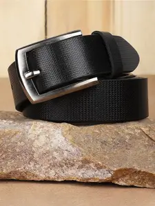 Roadster The Roaster Lifestyle Co. Men Black Textured Leather Formal Belt