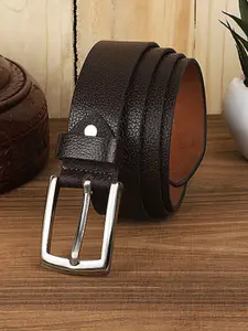 Roadster The Roaster Lifestyle Co Men Brown Textured Leather Slim Formal Belt