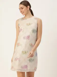 AND Sequined Embellished Floral Sheath Dress