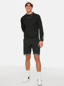 Trendyol Men Mid-Rise Striped Technology Shorts