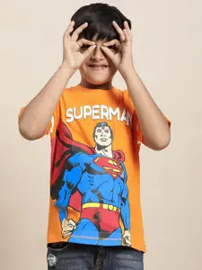 Kids Ville Boys Superman Printed Pure Cotton Half Sleeve Tshirts