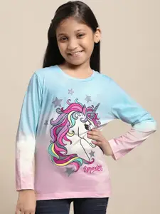 Kids Ville Girls Unicorn Printed Pure Cotton Tshirt
