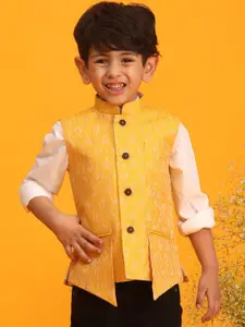 VASTRAMAY Boys Woven Design Nehru Jacket