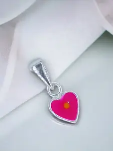 Taraash Girls 925 Sterling Silver Enamel Heart-Shaped Pendant