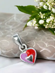 Taraash Girls 925 Sterling Silver Enamel Heart-Shaped Pendant