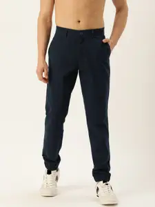 Harvard Men Classic Solid Mid-Rise Slim Fit Joggers