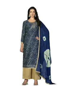 MANVAA Leheriya Printed Unstitched Dress Material