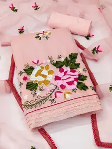 MANVAA Floral Embroidered Unstitched Dress Material