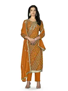 MANVAA Bandhani Printed Unstitched Dress Material