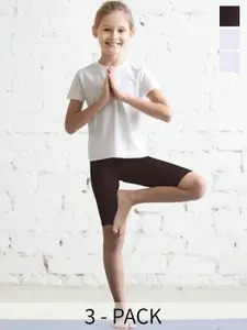 TWIN BIRDS Girls Pack Of 3 Skinny Fit Sports Shorts