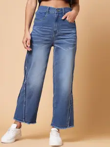 plusS Women Blue Heavy Fade Cotton Denim Jeans