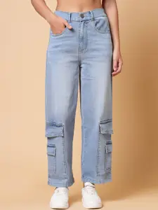 plusS Women Blue Heavy Fade Cotton Denim Jeans