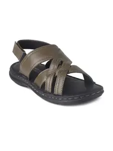 Red Chief Men Textured Leather Comfort Sandals