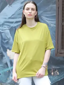 TITTLI Drop Shoulder Sleeves Pure Cotton Oversized T-shirt
