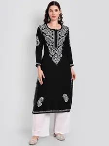Seva Chikan Ethnic Motifs Embroidered Chikankari Cotton Kurta