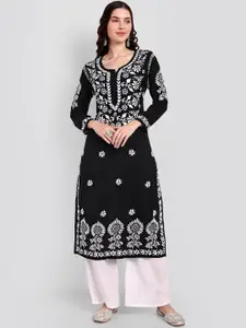 Seva Chikan Ethnic Motifs Chikankari Embroidered Kurta