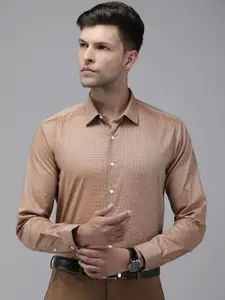 Van Heusen Self Design Textured Slim Fit Formal Shirt