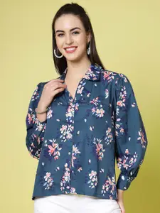 plusS Floral Printed Regular Fit Casual Shirt
