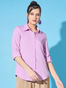 angloindu Relaxed Spread Collar Casual Shirt