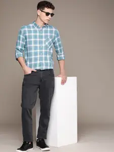 French Connection Men Pure Cotton Slim Fit Tartan Checks Casual Shirt