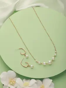 Jazz and Sizzle Gold-Plated Beaded Necklace With Earrings