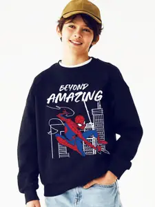 KINSEY Boys Typography Printed Fleece Sweatshirt