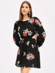 Harpa Floral Print Puff Sleeves Fit & Flare Dress