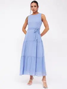 Harpa Self Design Tie-Ups Deatail Fit and Flare Dress