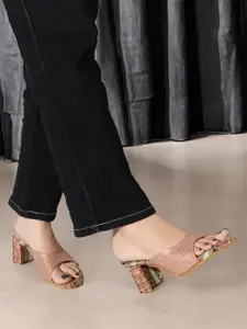 ELLE Embellished Block Heels Sandals