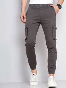 British Club Men Smart Slim Fit Mid-Rise Cargo Joggers