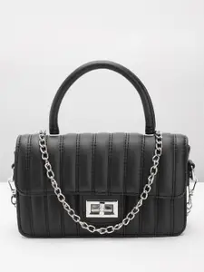 Lino Perros Structured Satchel with Quilted Detail