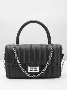 Lino Perros Structured Satchel with Quilted Detail