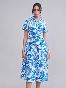 Style Island Floral Print Georgette A-Line Dress