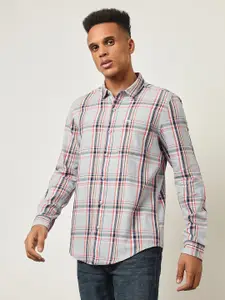 Lee Slim Fit Checked Spread Collar Long Sleeves Cotton Casual Shirt