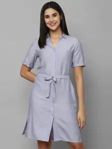 Allen Solly Woman Shirt Collar Tie Ups Shirt Dress