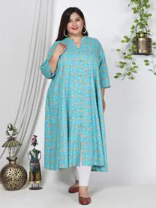Swasti Plus Size Floral Printed A-Line Kurta