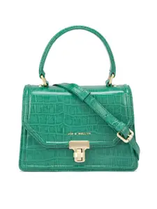 Joe & Mellon Textured Leather Structured Satchel With Buckle Detail