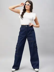 Chemistry Women Flared High-Rise Clean Look Pure Cotton Jeans