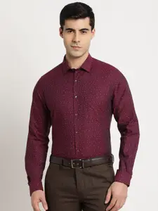 Turtle Modern Slim Fit Micro Ditsy Printed Pure Cotton Formal Shirt