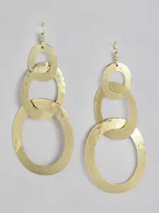 RICHEERA Gold-Plated Oval Drop Earrings