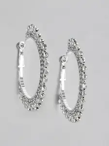 RICHEERA Silver-Plated Circular Hoop Earrings