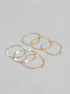RICHEERA Pack Of 6 Gold-Plated Bracelets