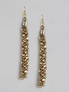 RICHEERA Gold-Plated Contemporary Drop Earrings