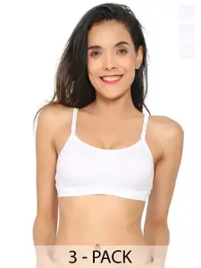 Aimly Pack of 3 Medium Coverage Non-Padded Non-Wired Sports Bra