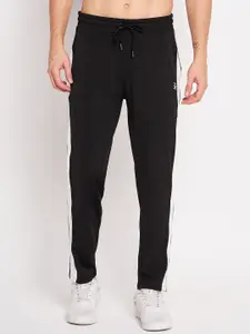 EDRIO Men Straight-Fit Mid-Rise Pure Cotton Track Pants