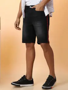 Campus Sutra Men Mid Rise Washed Cotton Denim Shorts