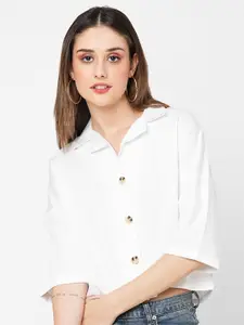 VASTRADO Boxy Opaque Cotton Casual Shirt